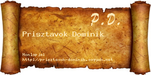 Prisztavok Dominik névjegykártya